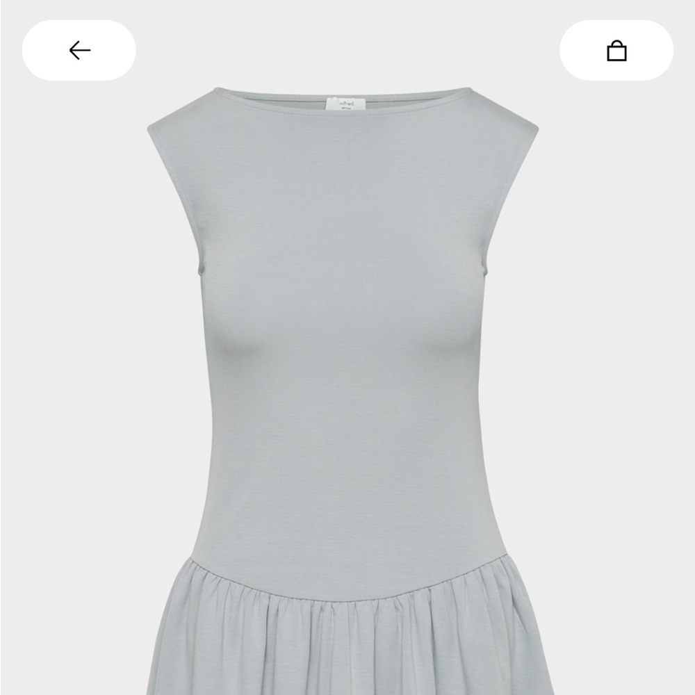 Aritzia Light Gray Ruffle Mini Dress - Picture 8 of 8